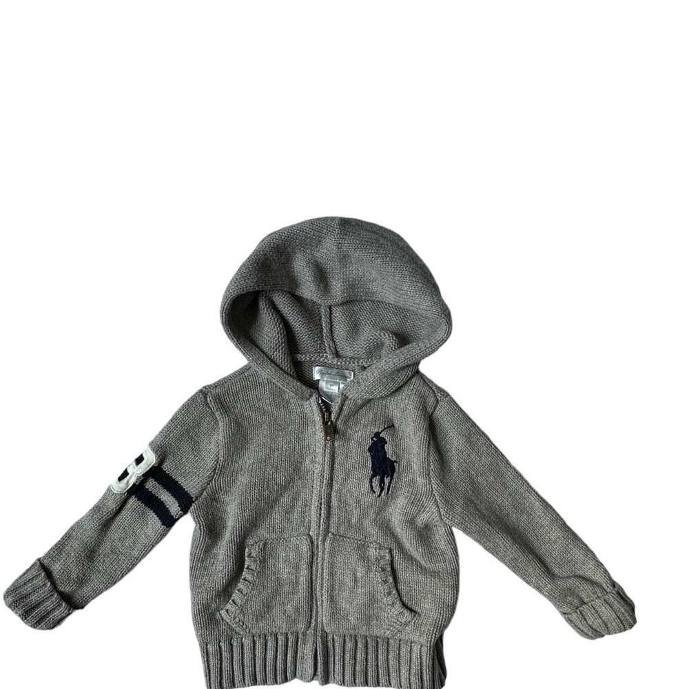 Ralph Lauren Gray Baby Zip Up Hoodie Size 9M